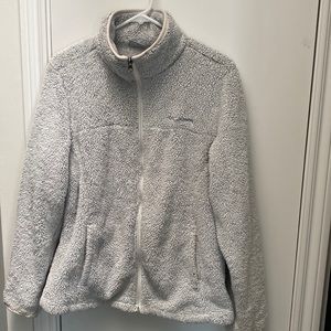 Columbia light grey sherpa full zip jacket